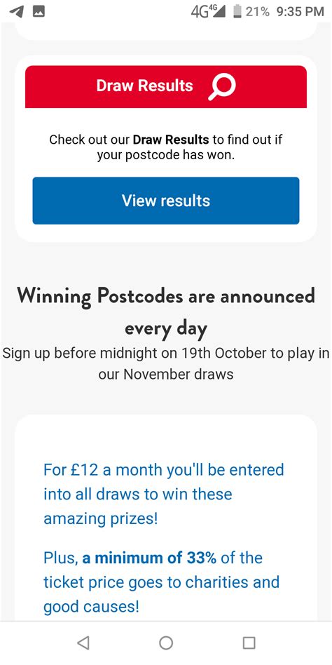 postcode lottery app|postcode lottery log in.